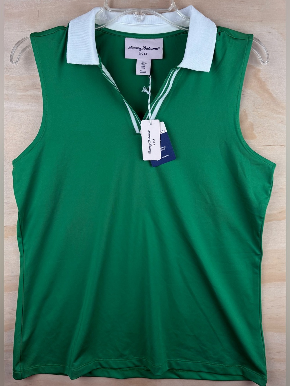 NWT Tommy Bahama Golf Women’s Sleeveless Green Polo Size Large